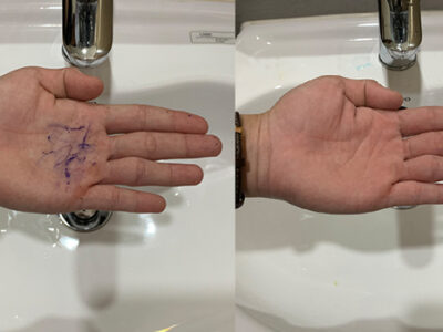 làm cách nào để mực không dính vào tay khi viết